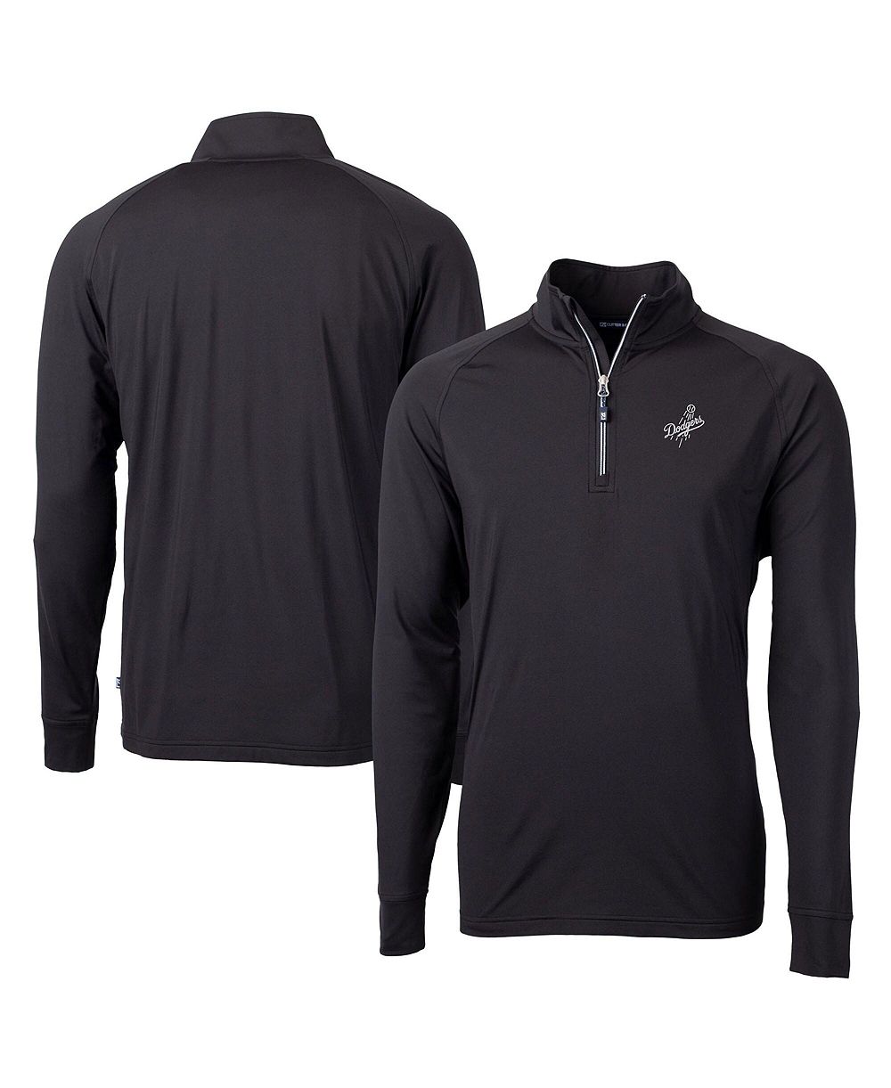 Мужская куртка Cutter & Buck Black Los Angeles Dodgers Big & Tall Adapt Eco DryTec Raglan Quarter-Zip