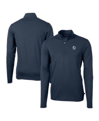 Мужская куртка Cutter & Buck Navy New York Yankees Virtue Eco Pique Quarter-Zip