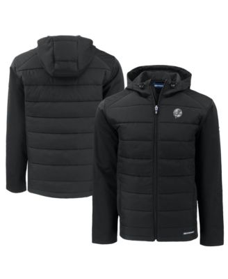 Cutter & Buck Мужская черная куртка-ветровка New York Yankees Big & Tall Evoke Hybrid Eco Softshell Full-Zip Hooded PrimaLoft