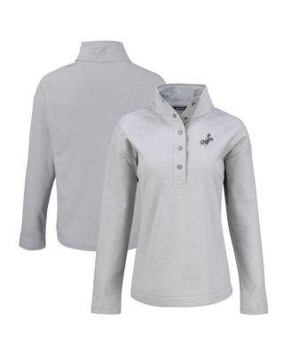 Женская куртка Cutter & Buck Gray Los Angeles Dodgers Hunts Point Eco Half-Snap