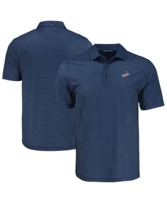 Cutter & Buck Men's Navy Los Angeles Dodgers Pike Eco Shadow Check Print Polo Shirt