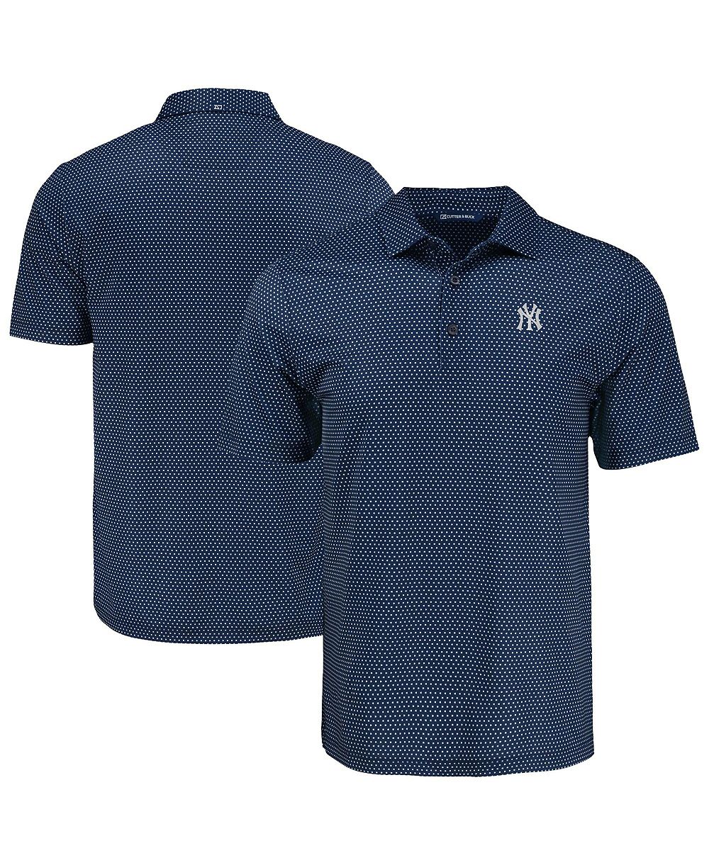 Мужская поло Cutter & Buck Navy New York Yankees Big & Tall Pike Eco Shadow Check Print