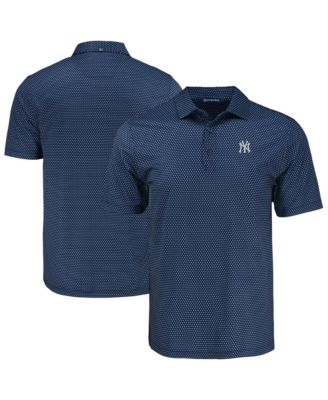 Cutter & Buck Men's Navy New York Yankees Big & Tall Pike Eco Shadow Check Print Polo Shirt