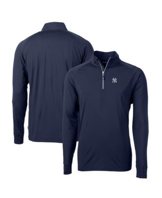 Cutter & Buck Men's Navy New York Yankees Big & Tall Adapt Eco Knit Stretch Quarter-Zip Pullover Sweatshirt
