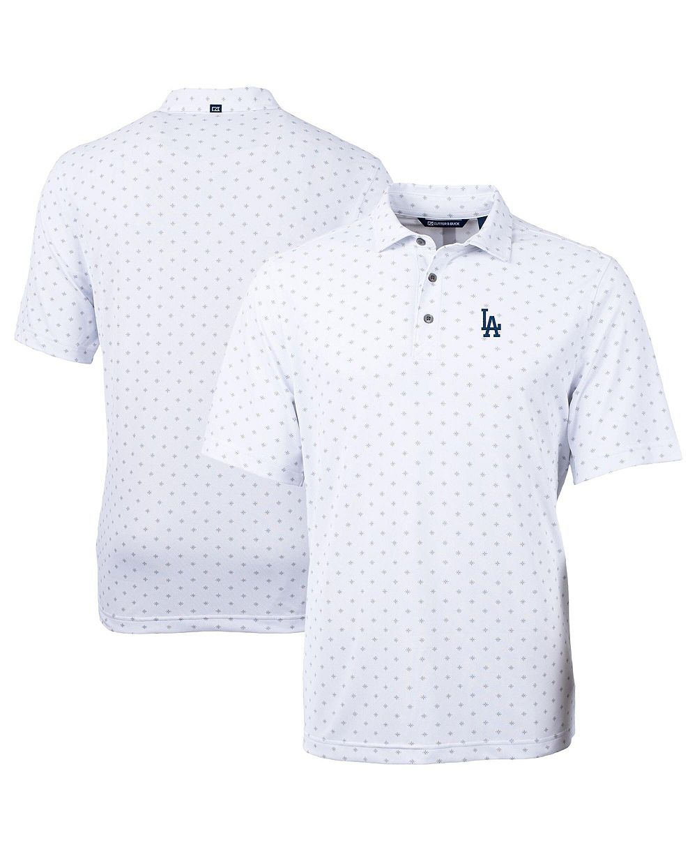 Мужская рубашка поло Cutter & Buck White Los Angeles Dodgers Virtue Eco Pique Tile