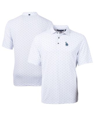 Мужская рубашка поло Cutter & Buck White Los Angeles Dodgers Virtue Eco Pique Tile