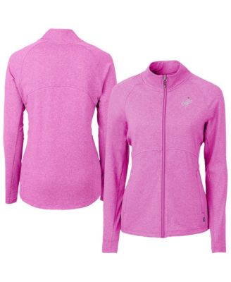 Cutter & Buck Женская куртка Los Angeles Dodgers Raglan Adapt Eco Knit Full-Zip Heather Light Pink