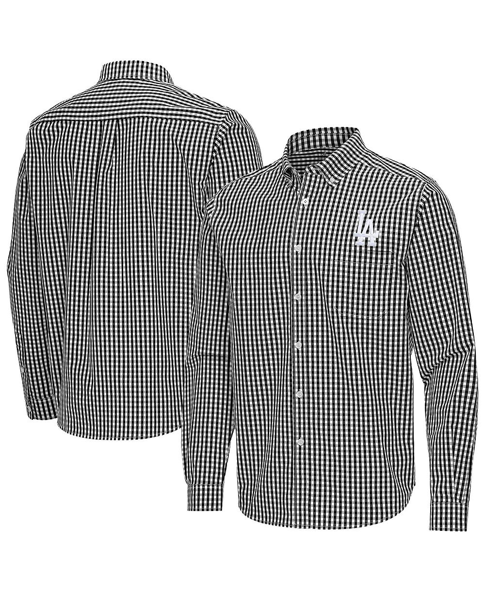 Мужская рубашка Antigua Black Los Angeles Dodgers Ellis Woven Tri-Blend Button-Down