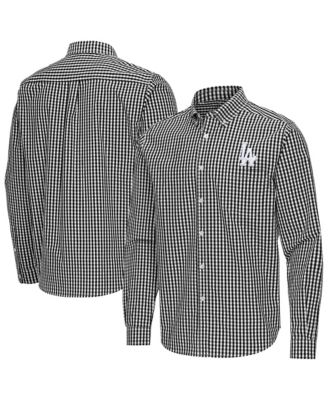Мужская рубашка Antigua Black Los Angeles Dodgers Ellis Woven Tri-Blend Button-Down