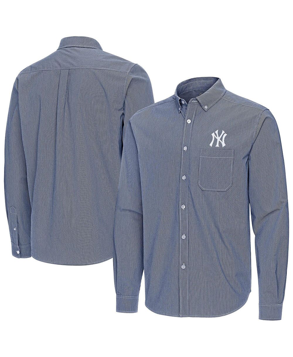 Мужская рубашка Antigua New York Yankees Porter Woven Long Sleeve Button-Down темно-синяя