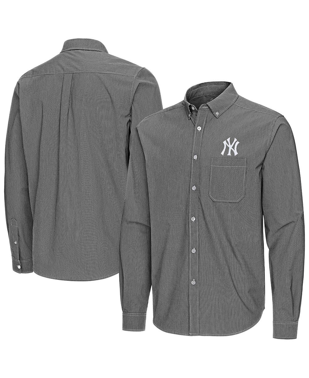 Мужская рубашка Antigua Black New York Yankees Porter Woven Long Sleeve Button-Down