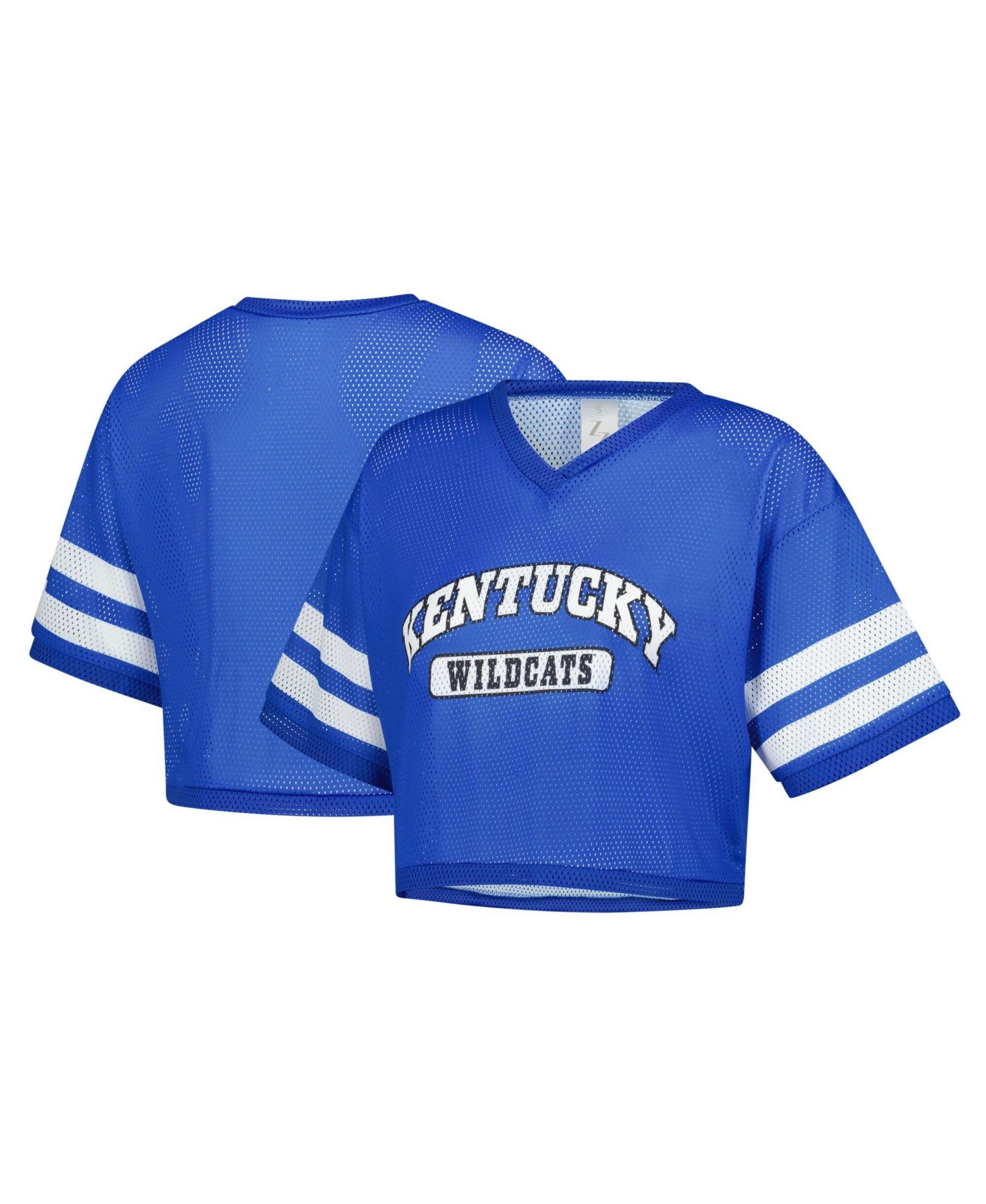 Женская укороченная футболка ZooZatz Royal Kentucky Wildcats V-Neck Mesh Cropped