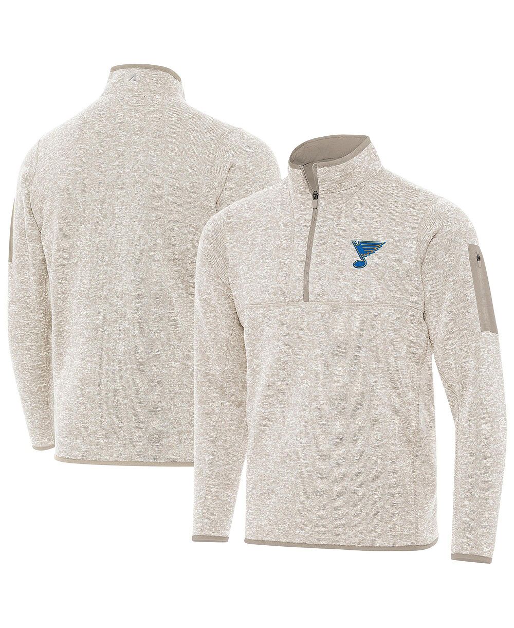 Мужская куртка Antigua Oatmeal St. Louis Blues Fortune Quarter-Zip Pullover