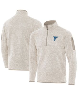 Antigua Men's Oatmeal St. Louis Blues Fortune Quarter-Zip Pullover Jacket