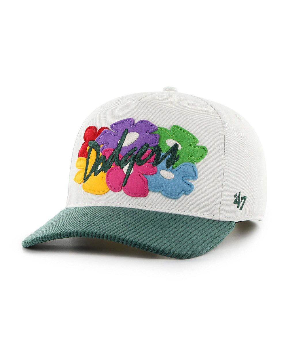 Мужская кепка '47 Brand White/Green Los Angeles Dodgers Flora Gallery Hitch Adjustable