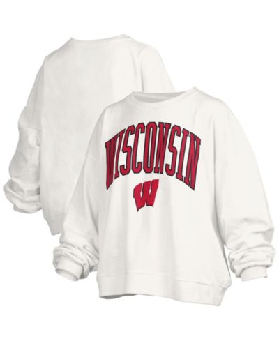 Pressbox Женская белая толстовка с мехом fleece Wisconsin Badgers