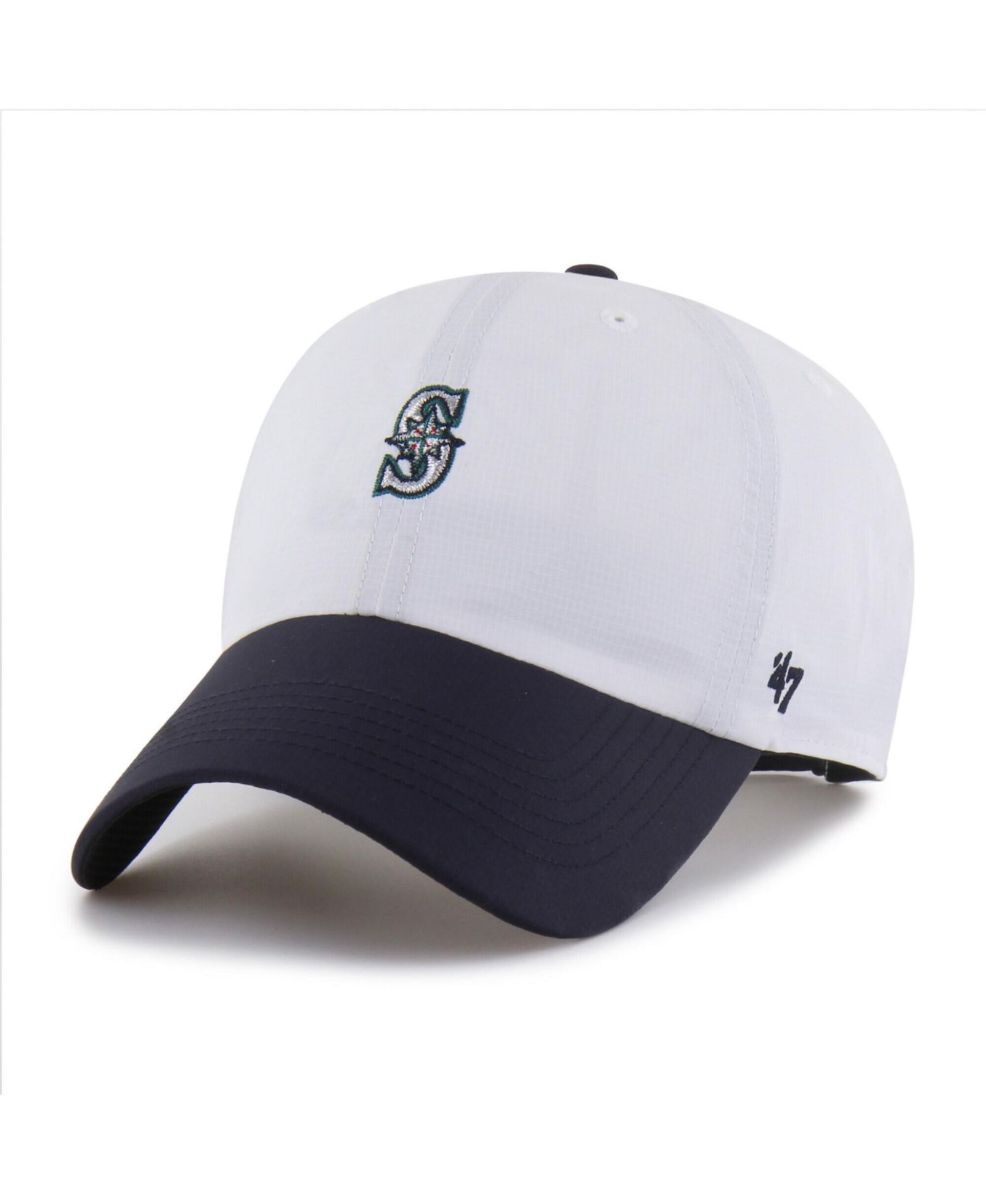 Мужская белая/темно-синяя кепка '47 Brand Seattle Mariners Vista Mini Clean Up Brrr° Adjustable