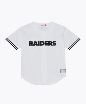 Мужское джерси Mitchell & Ness White Las Vegas Raiders Monochrome Mesh Full-Button Baseball
