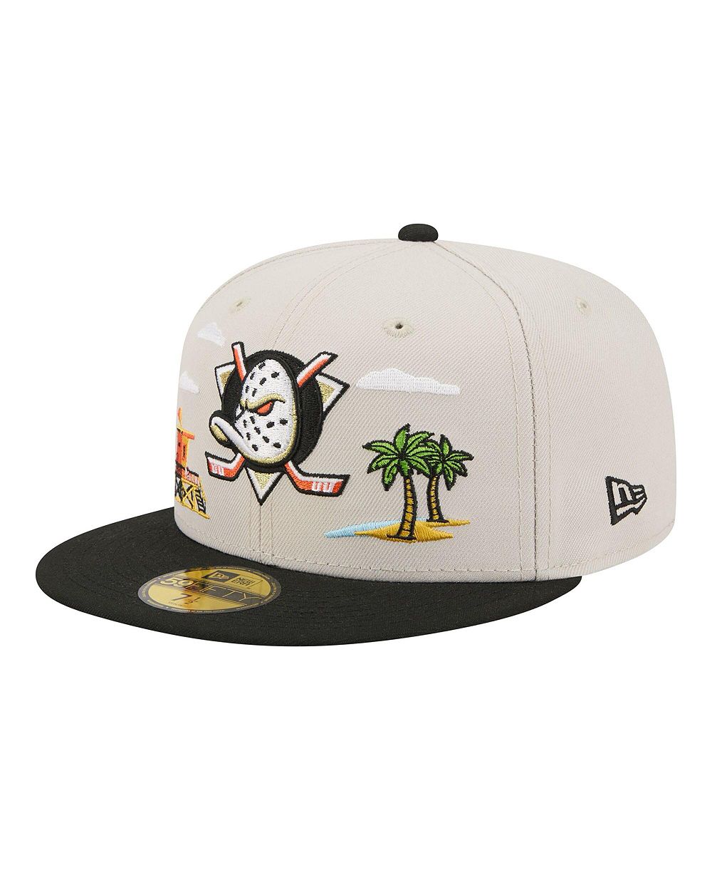 New Era Мужская бежево-черная кепка Anaheim Ducks Localized City Icon 59FIFTY Fitted