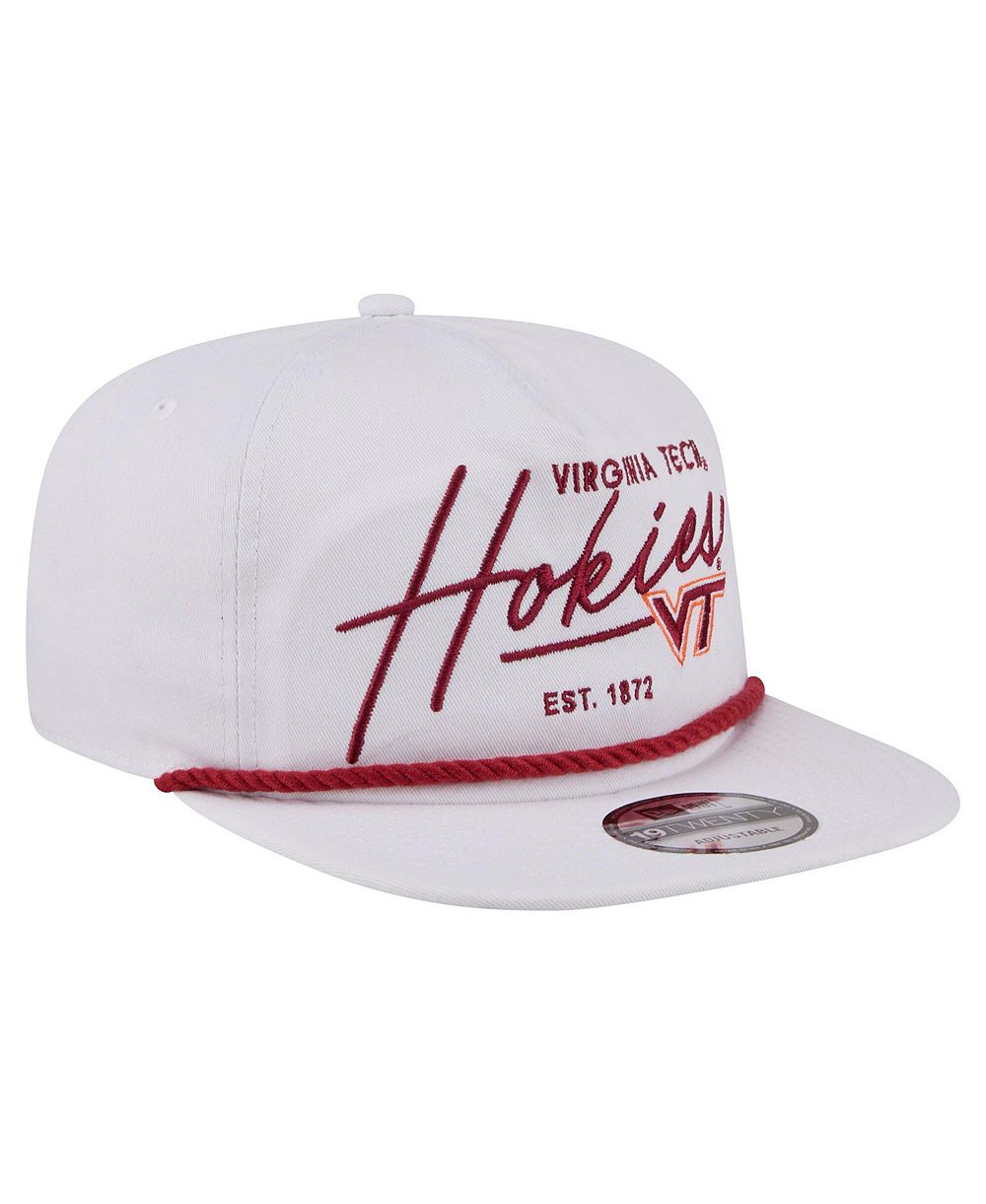 New Era Мужская кепка 19TWENTY регулируемая White Virginia Tech Hokies Team Rope