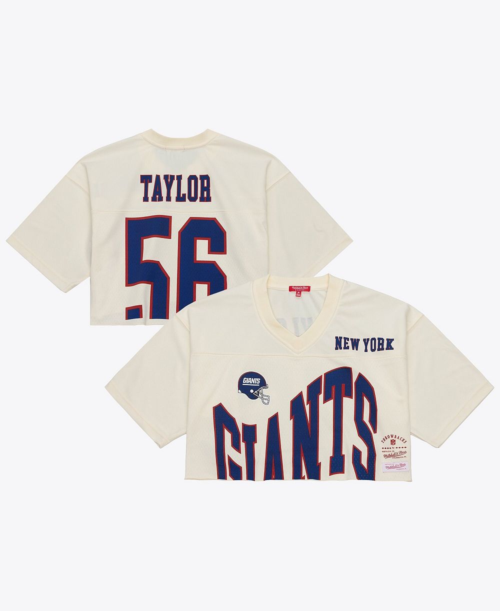 Mitchell & Ness Женская укороченная джерси Lawrence Taylor New York Giants Cream