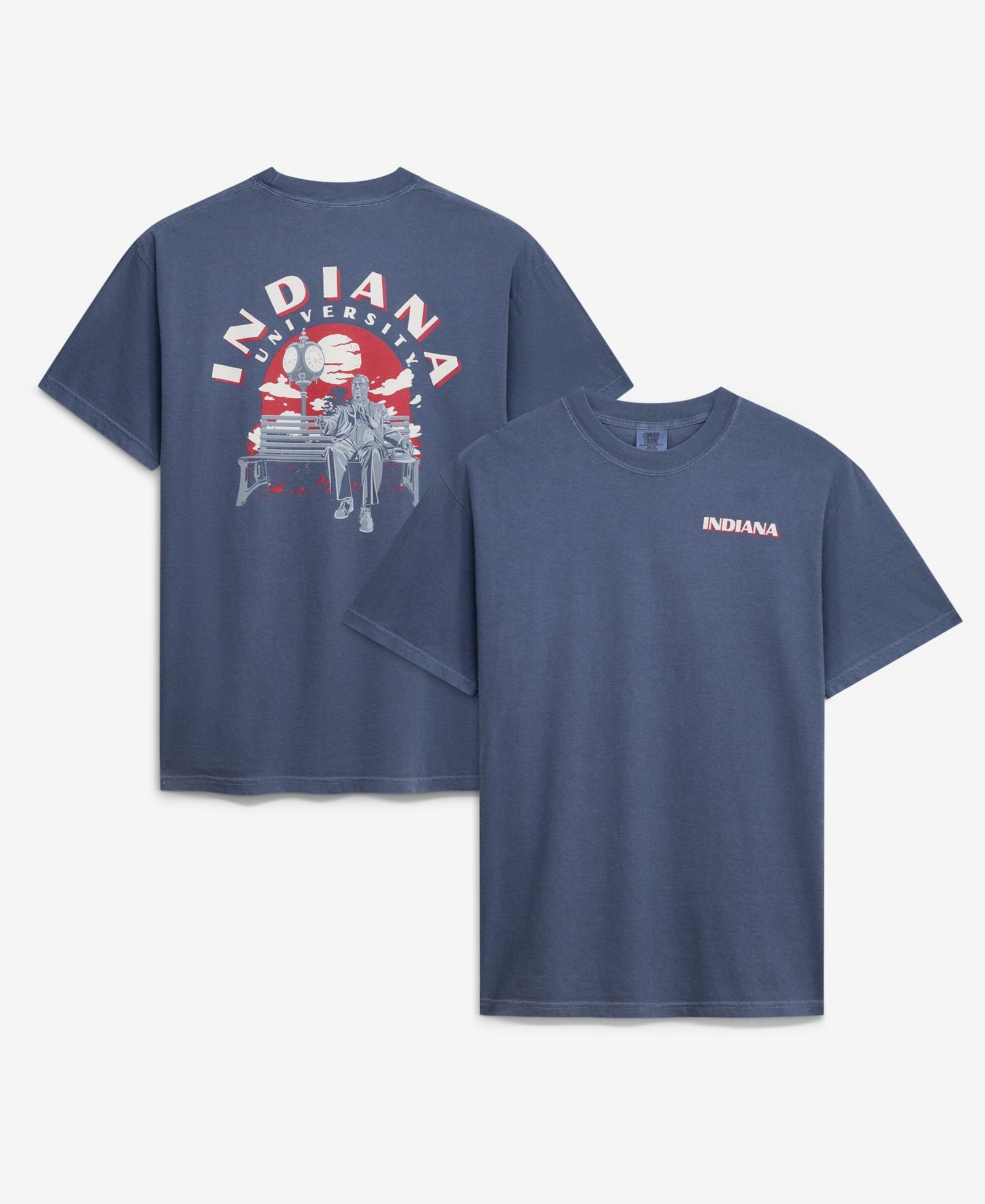 Мужская футболка Image One Navy Indiana Hoosiers Comfort Colors Team Statue