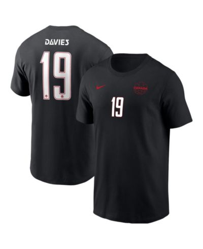 Nike Men's Alphonso Davies Black Canada Soccer Away Name & Number T-Shirt