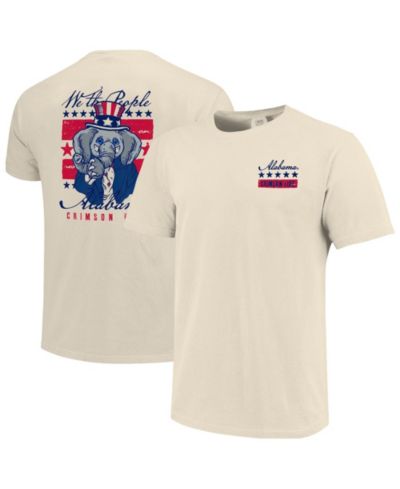 Image One Мужская футболка с принтом Alabama Crimson Tide Uncle Sam Mascot, цвет Cream