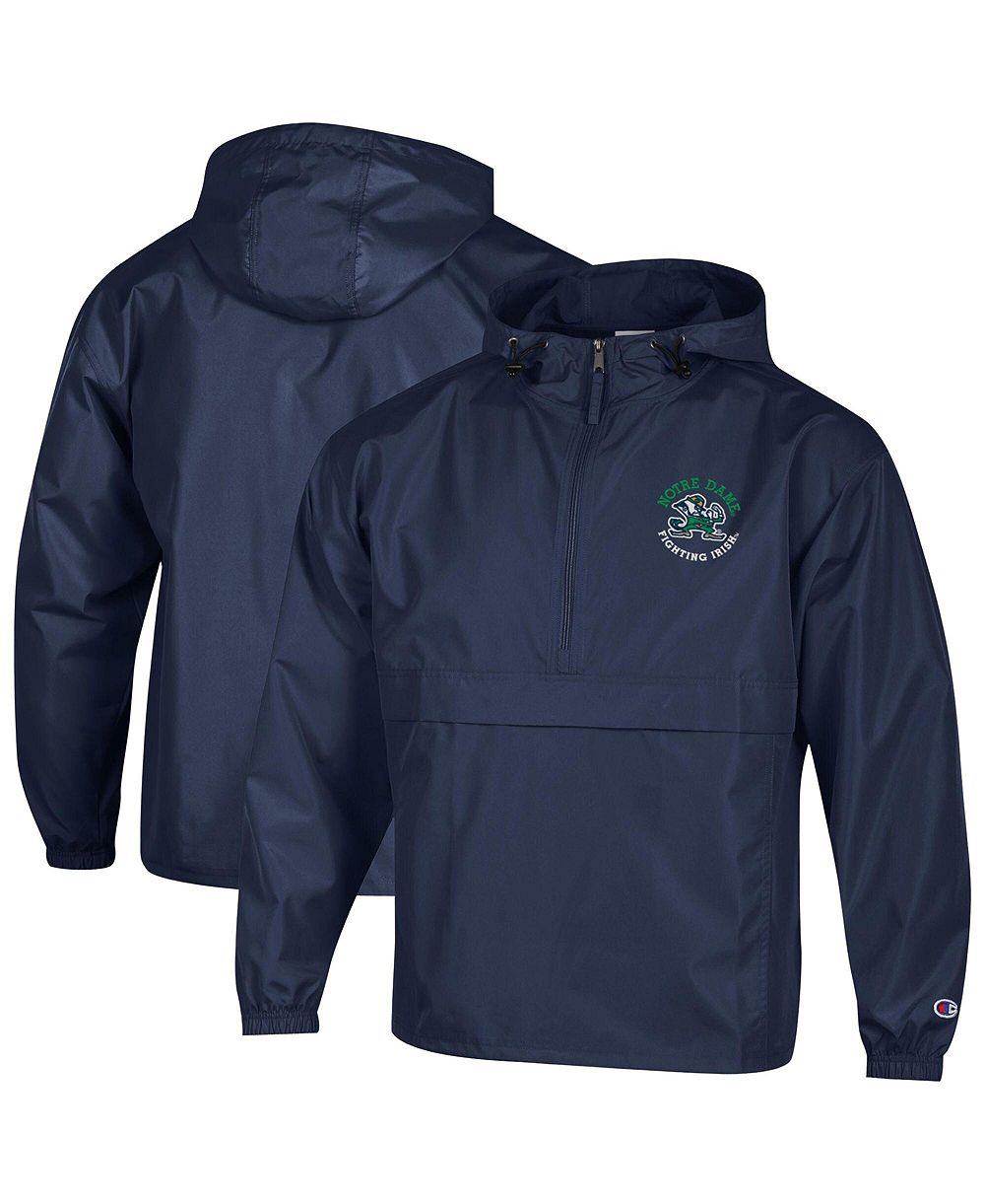 Champion Мужской ветровка с капюшоном Half-Zip Navy Notre Dame Fighting Irish