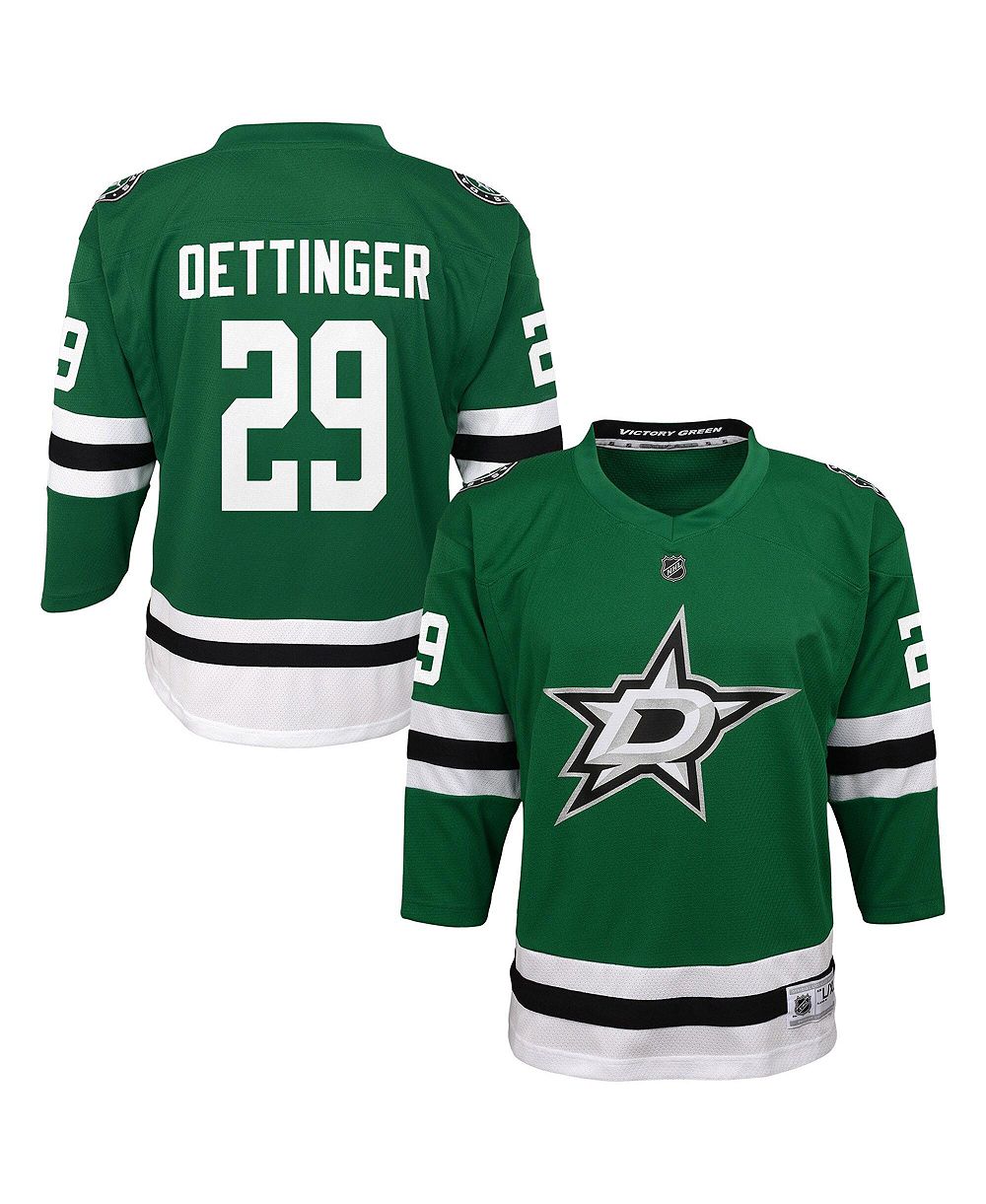 Детская игровая джерси Outerstuff Jake Oettinger Kelly Green Dallas Stars Home Replica