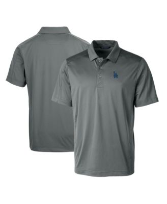 Мужская рубашка-поло Cutter & Buck Steel Los Angeles Dodgers Prospect Textured Stretch Big & Tall