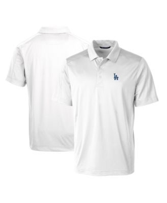 Мужская рубашка-поло Cutter & Buck White Los Angeles Dodgers Prospect Textured Stretch Big & Tall