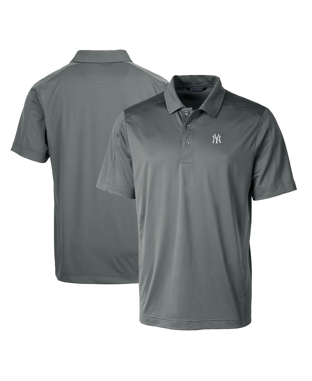 Cutter & Buck Men's Steel New York Yankees Prospect Textured Stretch Polo Shirt