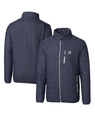 Мужская пуховая куртка Cutter & Buck New York Yankees Rainier Full-Zip Puffer Heathered Navy Big & Tall
