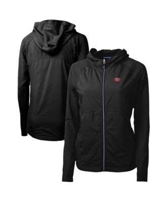 Женское худи Cutter & Buck Black San Francisco 49ers Throwback Logo Adapt Eco Knit Hybrid Full-Zip