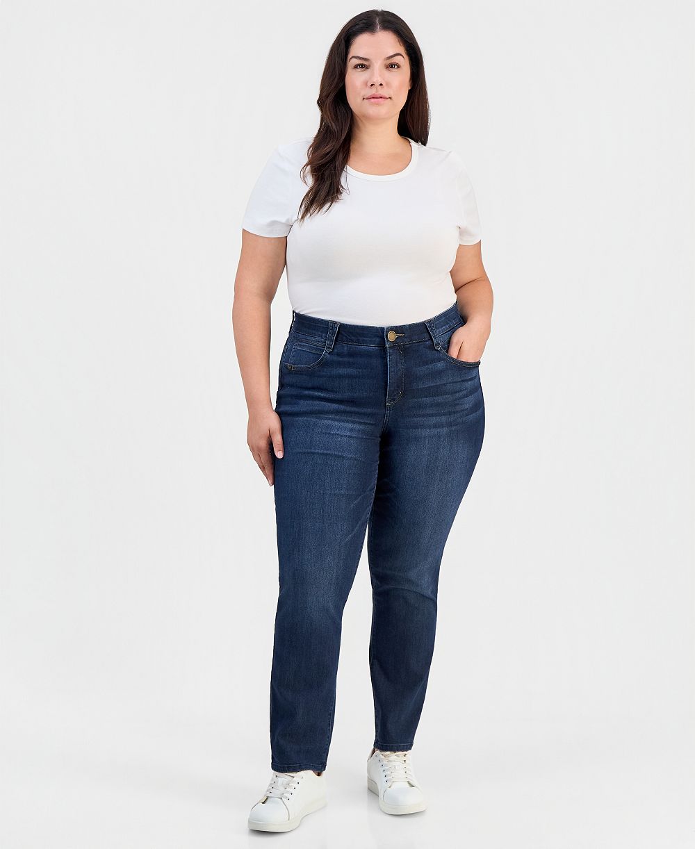 Democracy Plus Size Mid-Rise Straight-Leg AbSolution Jeans