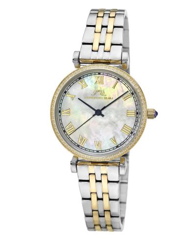 Porsamo Bleu Women's Emma White Mother Of Pearl Dial Two-Tone Stainless Steel Bracelet Watch 32 mm