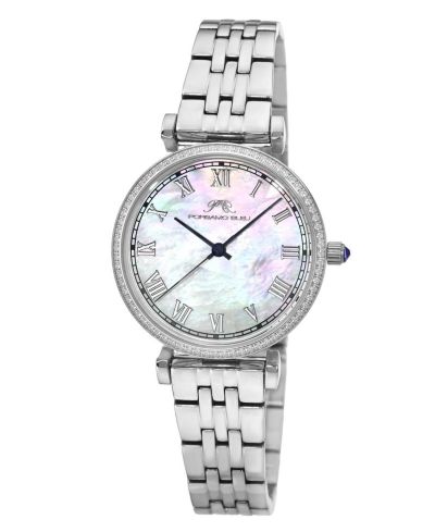 Porsamo Bleu Women's Emma White Mother Of Pearl  Dial Silver Tone Stainless Steel Bracelet Watch 32 mm