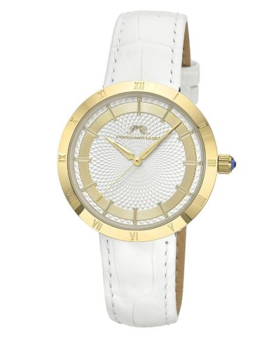 Женские часы Porsamo Bleu Monroe Round White Genuine Leather Band, 36 mm
