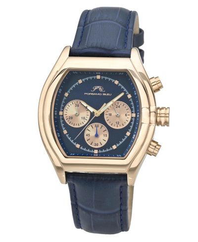 Porsamo Bleu Мужские часы Roman Chronograph Blue Genuine Leather Band Watch 42 mm