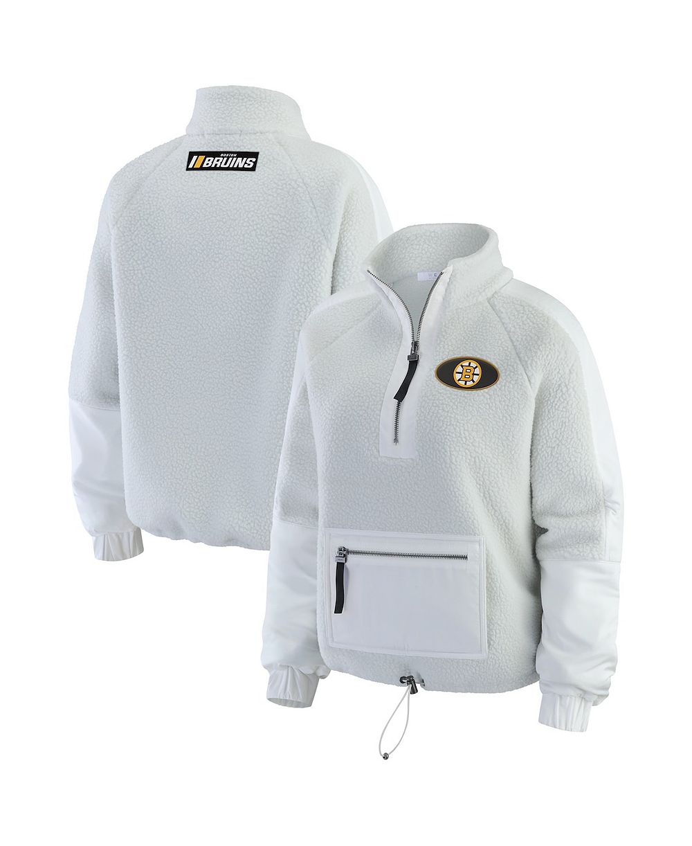 WEAR by Erin Andrews Women's Gray Boston Bruins Polar Fleece Quarter-Zip Jacket
