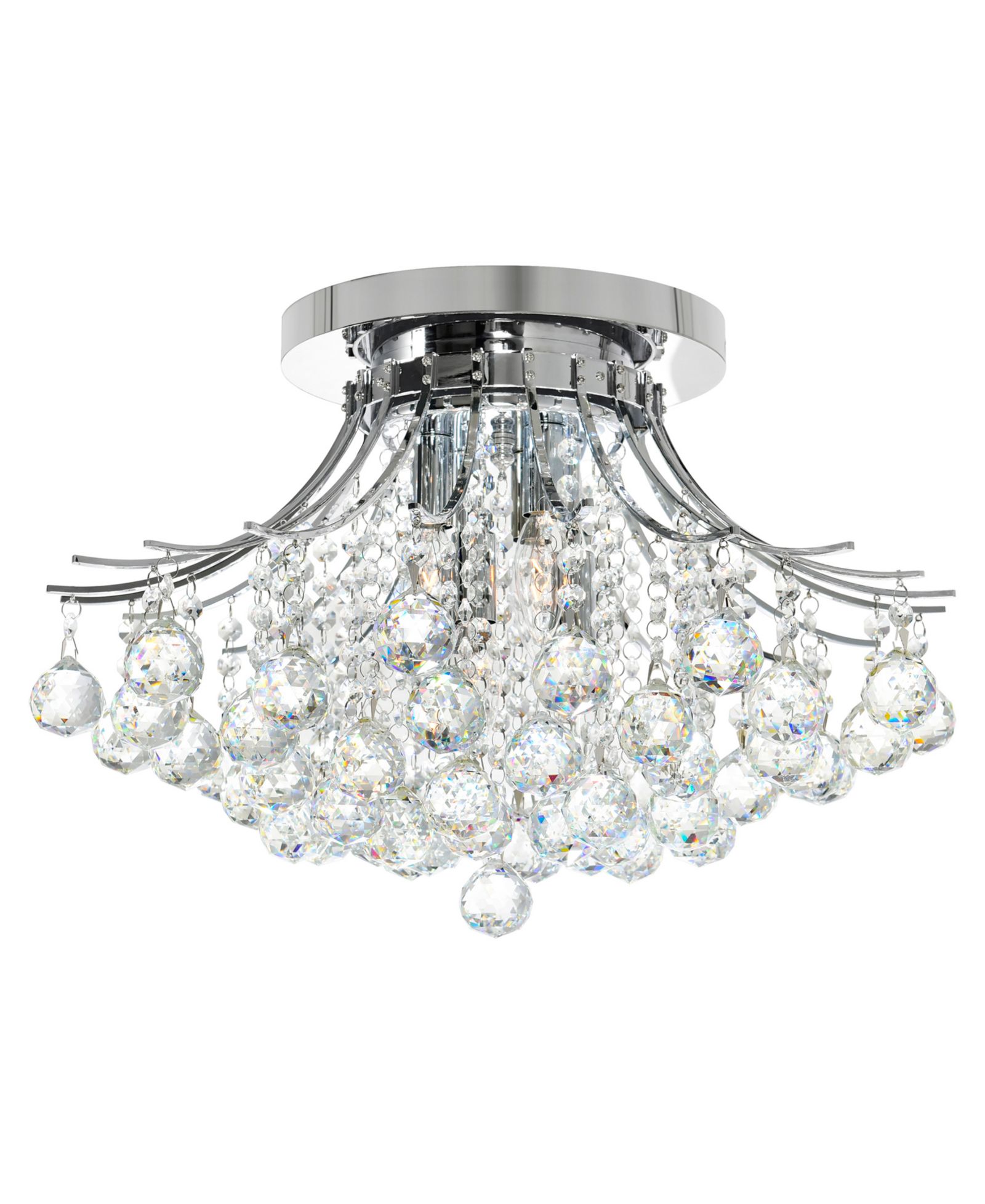 CWI Lighting Princess 20" Metal 6-Light Crystal Flush Mount