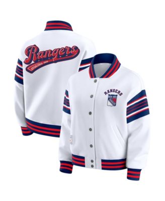Женская флисовая толстовка WEAR by Erin Andrews New York Rangers Full-Snap White/Blue