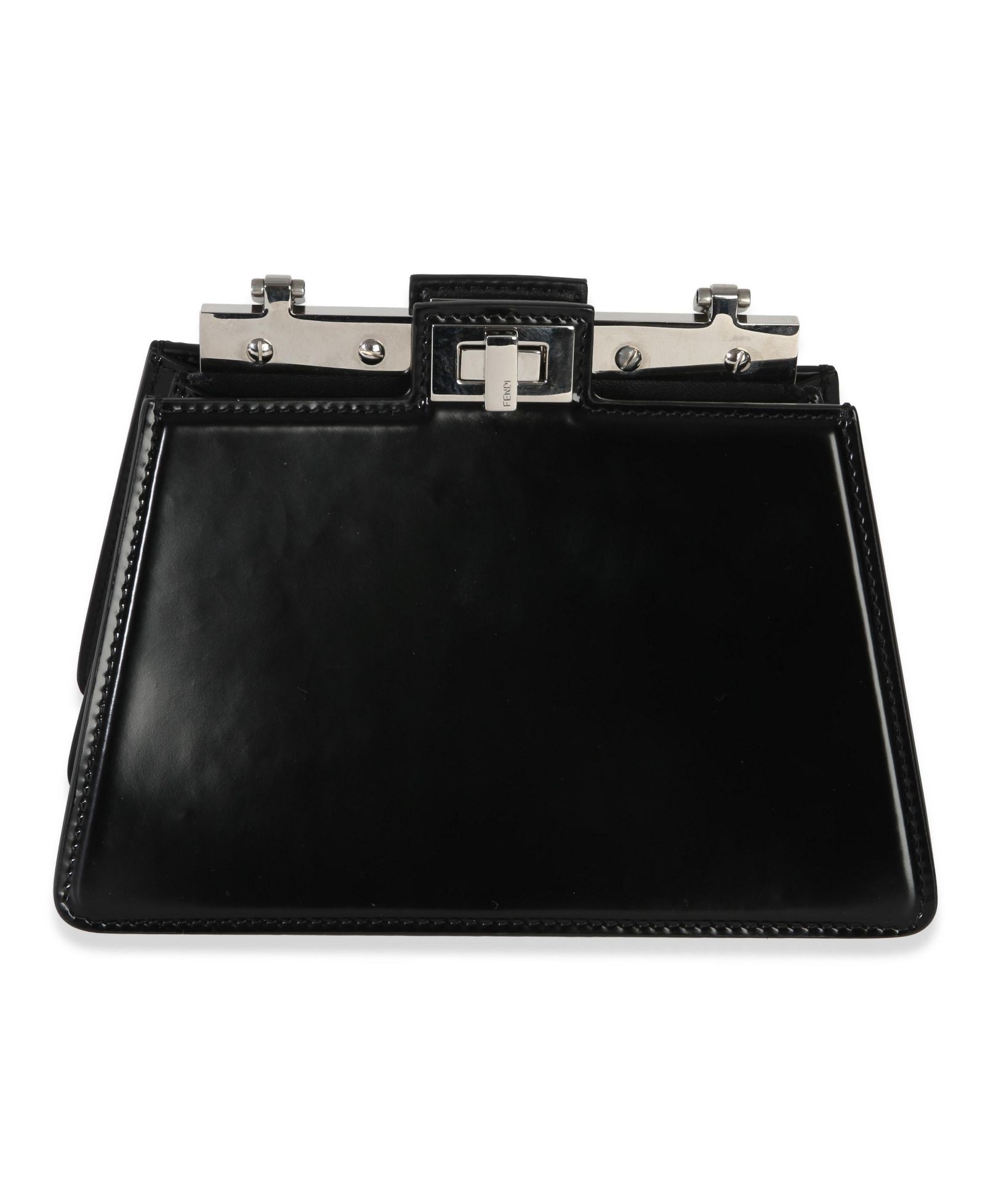 Сумка через плечо Pre-Owned Fendi Black Patent Petite Peekaboo Cut Chain