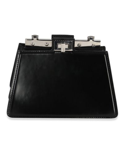 Сумка через плечо Pre-Owned Fendi Black Patent Petite Peekaboo Cut Chain