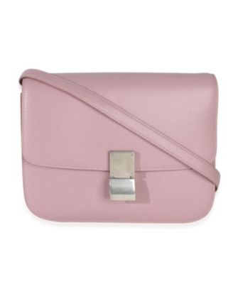 Pre-Owned Celine Pink Textured Calfskin Small Box Bag