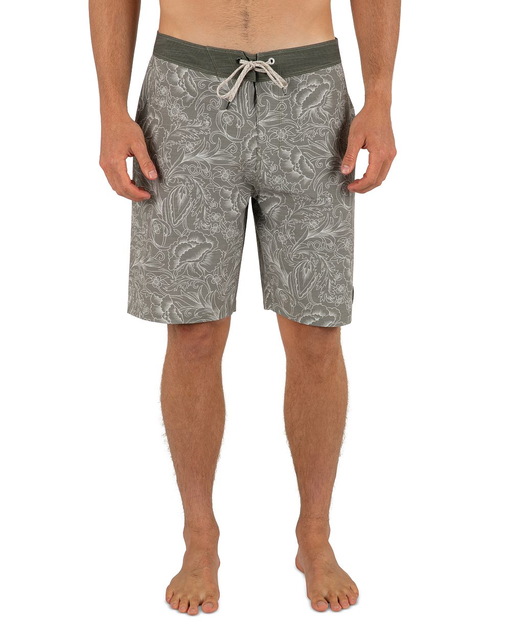 Hurley Мужские цветочные плавательные шорты Quick-Dry 4-Way Stretch