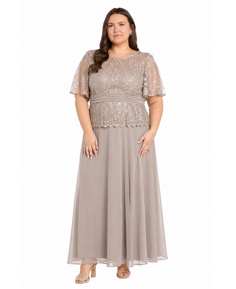 Платье R & M Richards Plus Size Lace Bodice