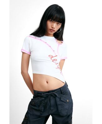 Женская хлопковая футболка Desigual Asymmetric