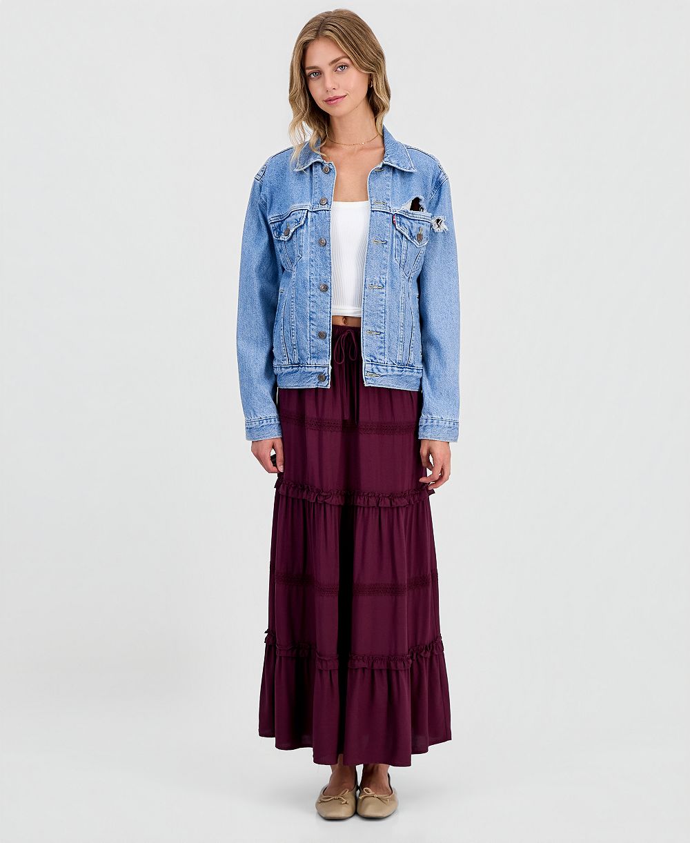 Celebrity Pink Juniors' Tiered Pull-On Maxi Skirt